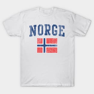 Vintage Norge Norwegian Flag Norway T-Shirt